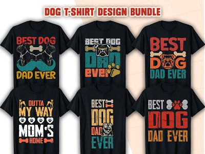 Dog T-shirt design bundle dog isolated dog t shirt design bundle