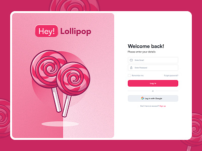 Dribble Lollipop - Log In Page - Bento Style Design clean ui design design graphic design illustration minimal design ui ui design ui ux design visual design