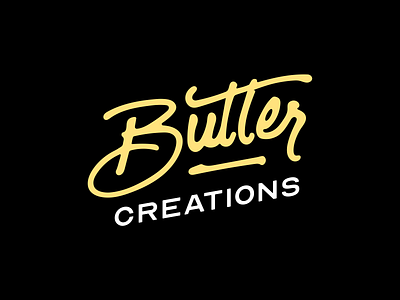 Butter Creations brand identity branding butter butter creations custom text graphic design hand drawn lettering logo logo design logo for video script text visual identity