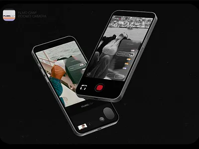 FLMC - Film Camera, Mobile app design 35mm app app design app icon branding content design film graphic design instagram stories interface design iphone logo mobile app mockup social media stories ui uxui video camera