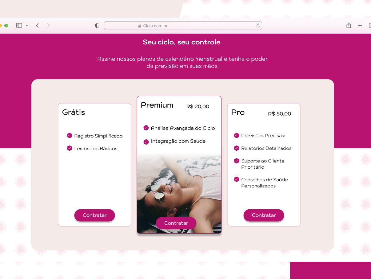 Calendário Menstrual, Software