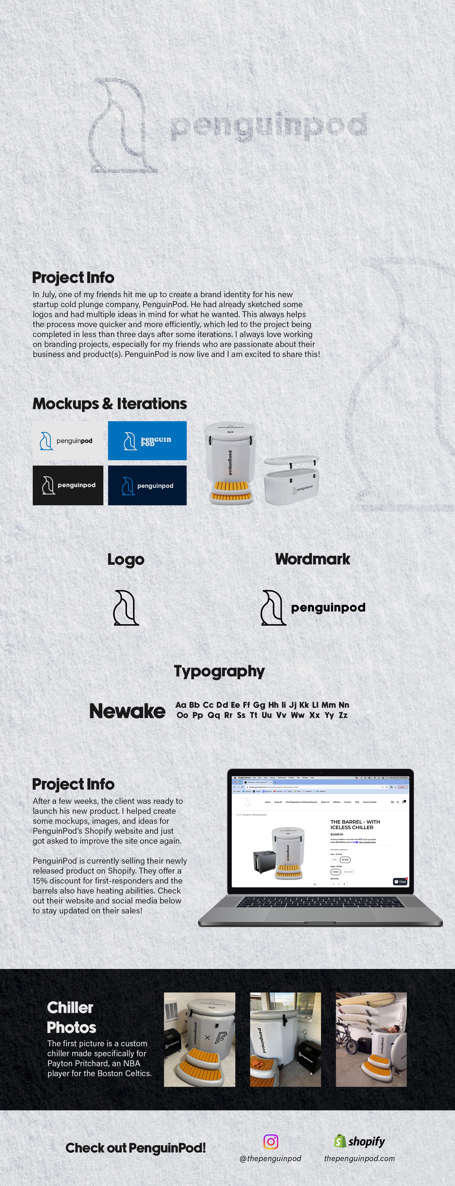 PenguinPod Brand Identity art barrel brand brand identity branding chiller cooling digital graphic design heating illustration logo plunge product product design small business startup tub website wordmark