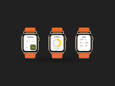 A smartwatch running App minimal running app smart watch smartwatch smartwatch running ui ux