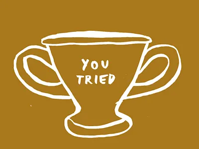 Social Media Post Graphic - Hand Drawn Illustration hand drawn illustration medal social media post trophy you tried