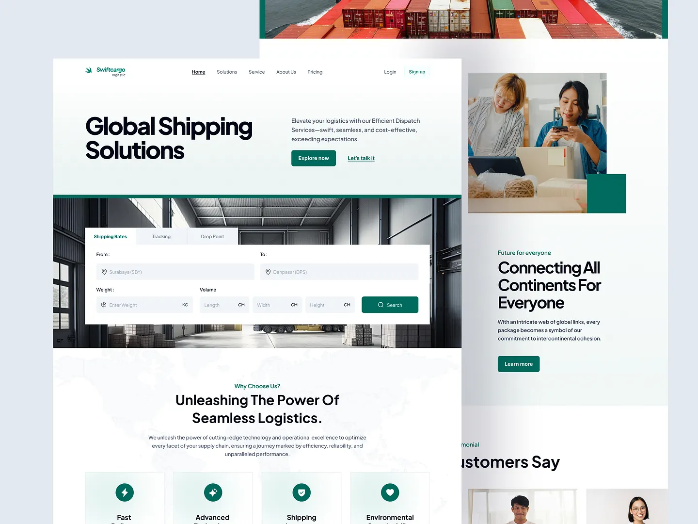 Innovative Courier Website Design for Seamless Logistics