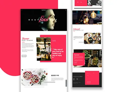 Restaurant Landing Page address breadcrumb burger business business web business website design illustration landing page landingpage rating restaurant review tweet ui web design website