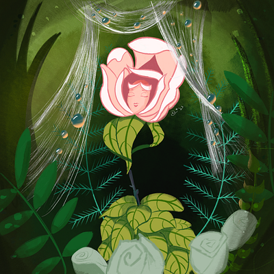 White Rose - Alice in Wonderland alice in wonderland digital illustration graphic design ilustration