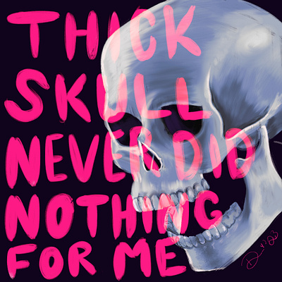 Thick Skull digital illustration illustration procreate typography