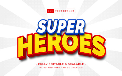 Super heroes 3d editable text effect suitable for hero themes background design hero illustration lettering logo logotype modern style ui vector