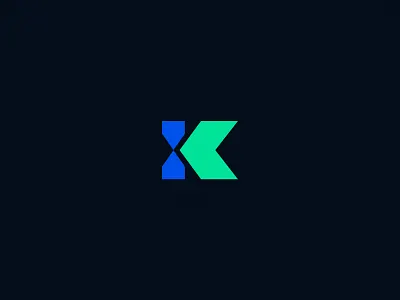 K - Backward Minimal Initial logo digital initial k