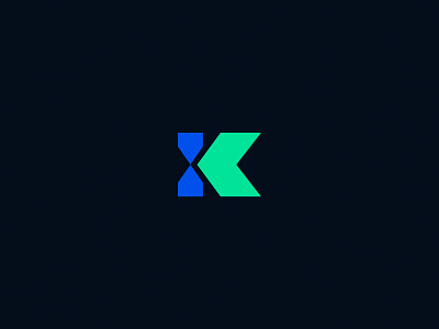 K - Backward Minimal Initial logo digital initial k