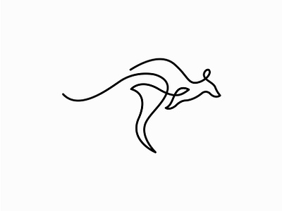 Line Art Kangaroo Logo art kangaroo line logo run sport template