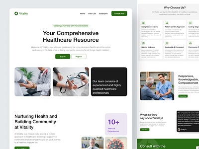 Vitality - Healthcare Landing Page appointment clinic consult consultation dental dentist doctor health health care healthcare healthy homepage hospital landing medical medical care medicine page patient web design