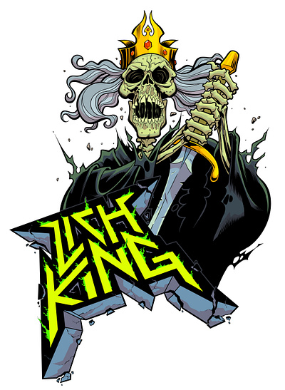 Conqueror cartoon cartooning character design illustration metal metal music skeleton thrash metal undead