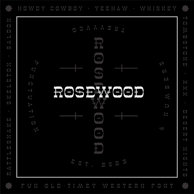 Rosewood Typeface branding cowboy design font fontdesign fonts goodtype graphic design lettering retro type typeface typography western