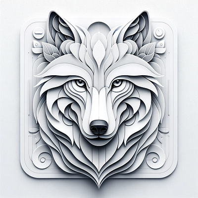Neumorphic Wolf neumorphism white wolf