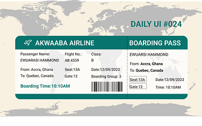 Daily UI#24 -Boarding Pass branding design ui ux