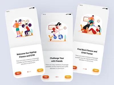 Fitness (GYM) app onboarding screen design app app design app ui fitness gym gym app health ios mobile app onboarding onboarding screen onboarding screen gym running sport trainer training ui uiux workout app yoga app