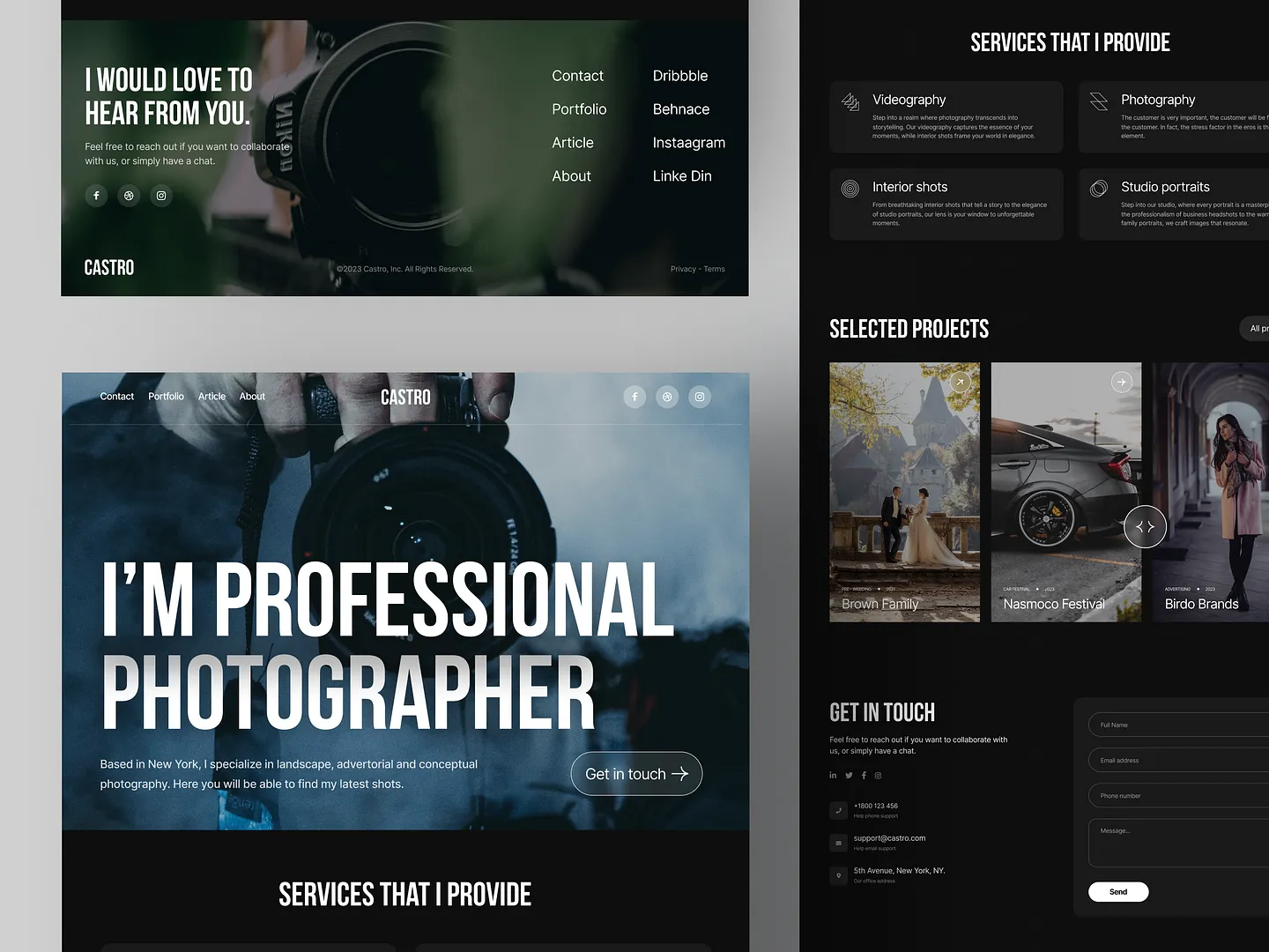 Modern Studio Website Design for Photographers