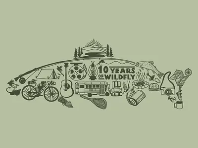 10 Years of Wild Fly biking camping collage film fishing fly fishing outdoor merch trout youtube