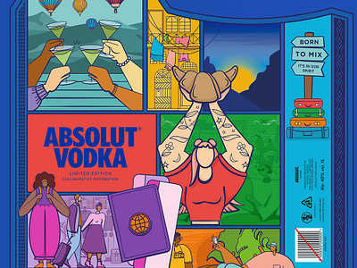 Absolut Travel branding design graphic design illustration packaging packaging design vector vector art