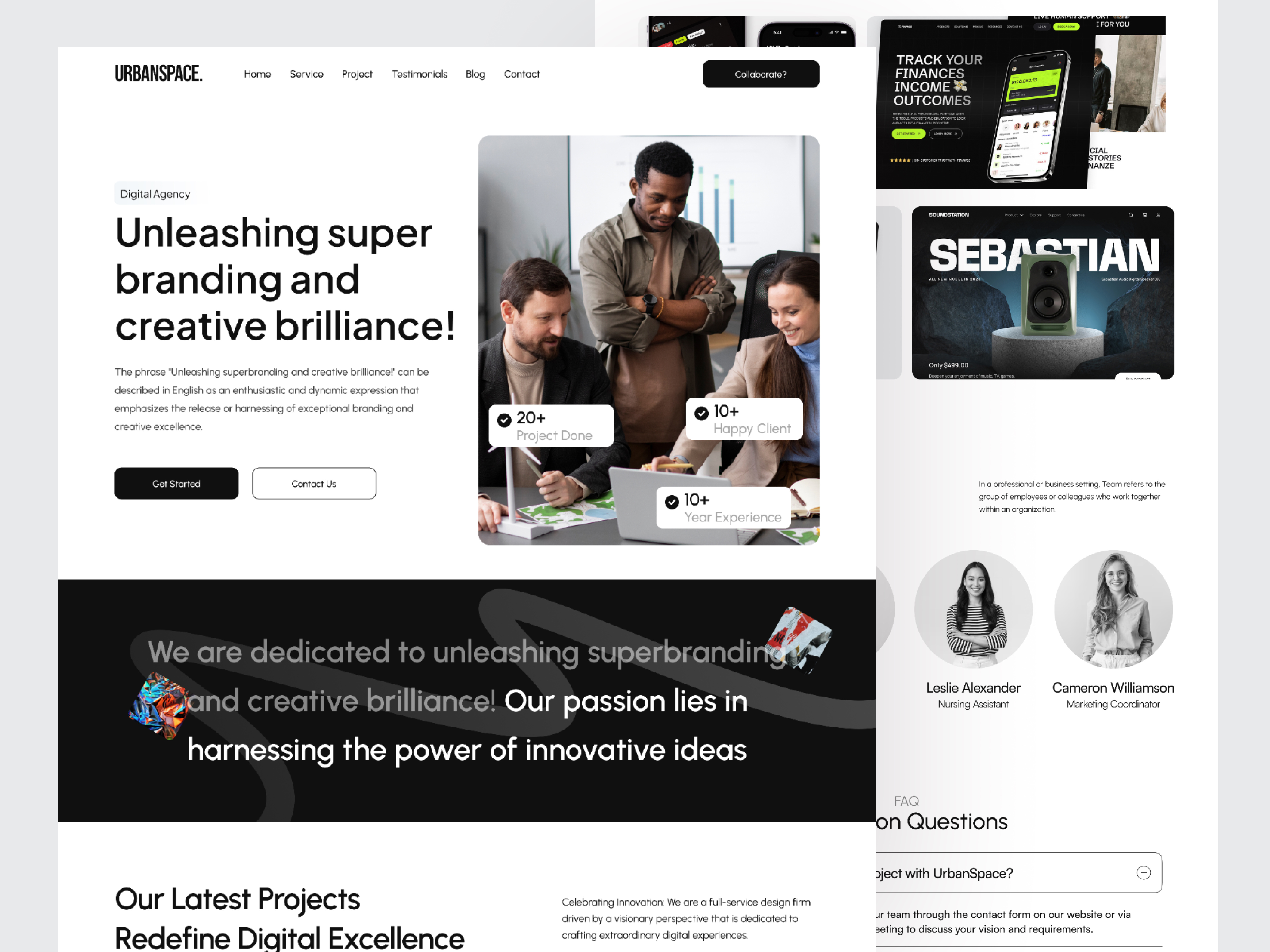 UrbanSpace - Creative Agency Landing Page agency branding clean creative creative agency digital agency homepage landing page minimal portfolio product product design start up studio typography ui ux web web design website