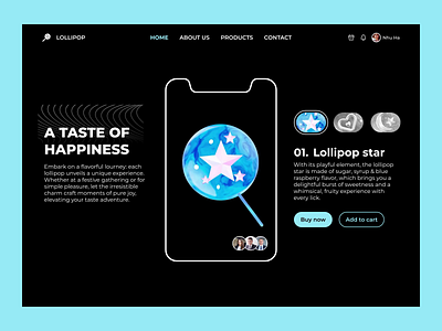 Landing Page | Lollipop Candy - Sweet Treats and Happiness 3d 3d motion after effects agency animation branding creative design digital dribbble landingpage lollipop marketing motion design motion graphics ui uiux webdesign website