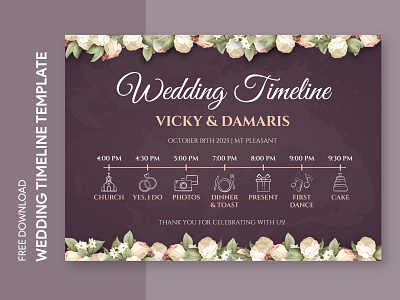 Elegant Wedding Timeline Free Google Docs Template agenda docs document elegant engagement free google docs templates free template free template google docs google google docs itinerary marriage nuptials program schedule template timeline timetable wedding