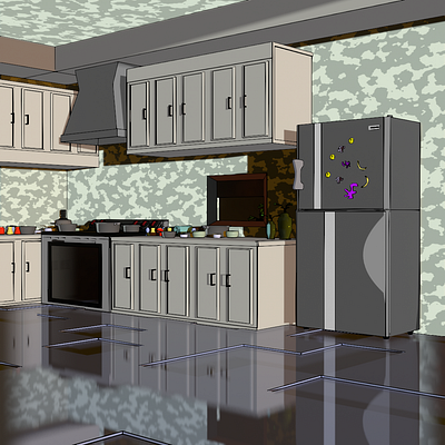 StylizedKitchen 3d animation architecture blender branding graphic design stylize stylized