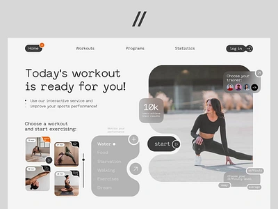 Fitness Landing Page animation dashboard design health homepage landing landing page motion platform product design sport ui ux web web design website workout