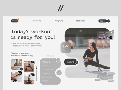 Fitness Landing Page animation dashboard design health homepage landing landing page motion platform product design sport ui ux web web design website workout