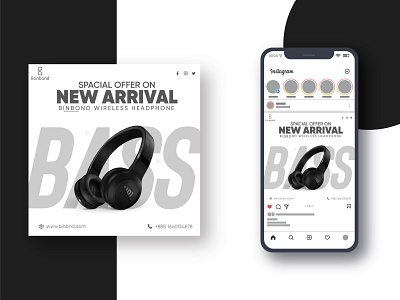 Headphone Social Media Banner abdurs visuals banner banner design ideas binbond brand guideline brandimng design branding design graphic design headphone brand modern social media post social media banner social media design social media post