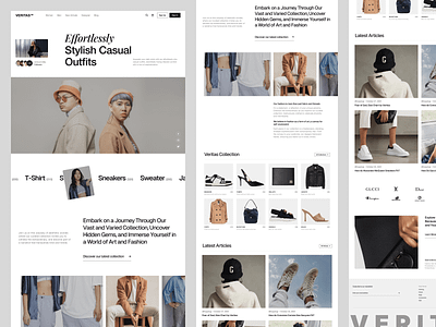 Veritas - Fashion E-Commerce Landing Page Marketing apparel branding clean clothing design ecommerce fashion landing page modern online shop product shopify shopping style typography ui uidesign uiux website websitedesign