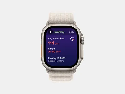 Day 41 >Daily Ui Challenge dailyui excercise fitness health heart heartbeat summary tracker watchos workout