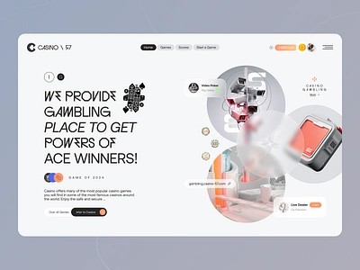 Gambling Landing Page 3d bets casino gambling gambling website design interface jackpot landing page lottery online casino player saas spin startup web design website