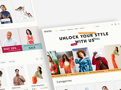 Modis - Fashion Website UI Design best design clean ui daily ui ecommerce fashion homepage landing page minimalism online shop online store ui ui design ui ux design uiux ux ux design web design website website design