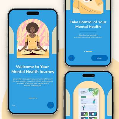 Mental wellness application concept design design thinking illustration inspiration product design ui ux ux design web design