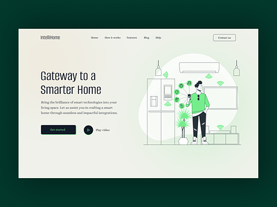 Landing page - smart home clean home station house household iot landing landing page landing page design remote control security smart home technology ui ui design web design website design