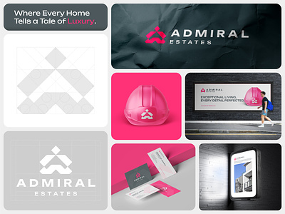 Admiral - Real Estate Branding a logo brand brand identity branding business clean design home initials logo logo design logogram logomark logotype mark real estate visual identity