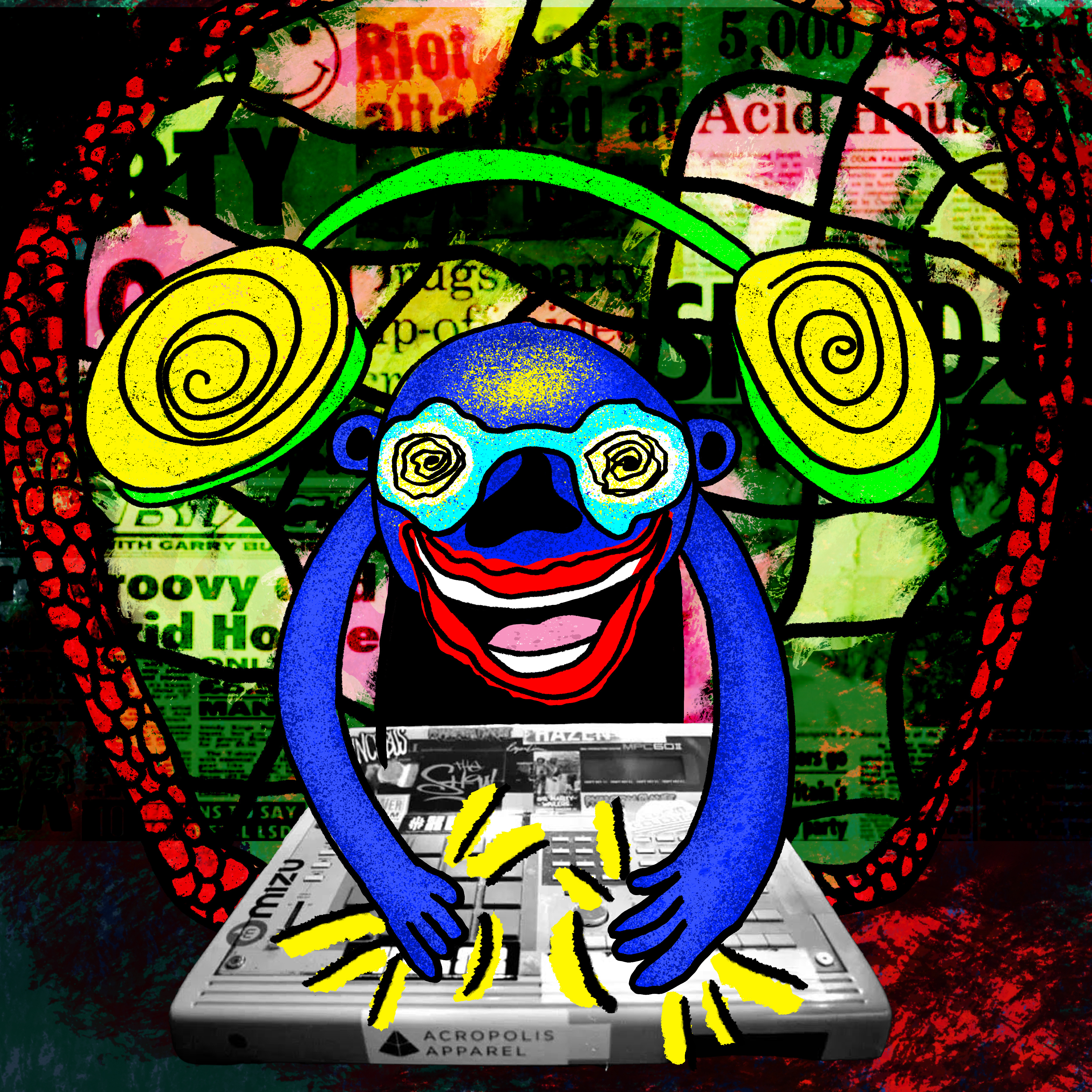 13/Party 2dillustration abstract illustration club dancing digitalart digitalartist dj djset grotesque illustration music