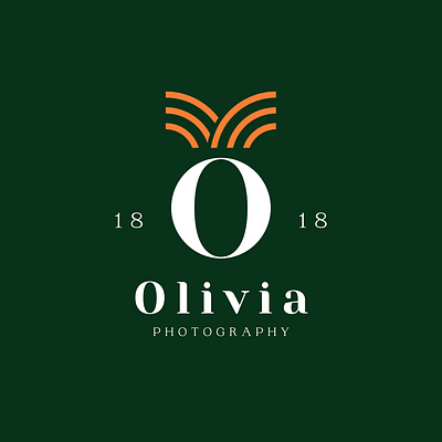 Photography Logo green logo orange photography white
