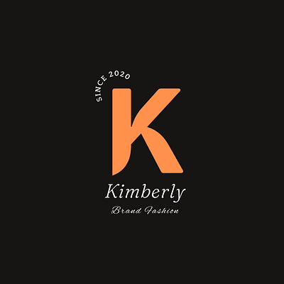 Brand Fashion Logo black initials k logo modern orange simple