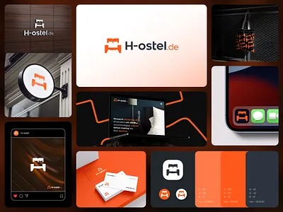 H-ostel.de - Resort/hotel business logo design branding bed logo branding design graphic design h letter logo h logo hostel hotel hotel booking hotel brand identity hotel logo hotel room icon logo logo design luxury hotel mark mark logomark brandmark minimal royal
