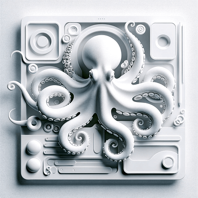 Neumorphic Octopus neumorphism neumorphism ui octopus white