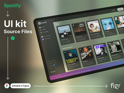 Spotify Web UI (Recreated) branding design editable figma free freelance kit music music app music website product soundcloud spotify template ui ui kit ui ux web app web design website