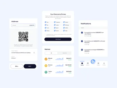 Crypto App Components - Expansion app bitcoin blockchain clean component components crypto crypto app cryptocurrency design exchange finance fintech gradient mobile app trading ui ux wallet wallet app
