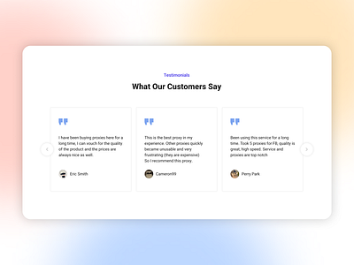 Testimonials comment customer customer service ecommerce quote testimonials ui web design website