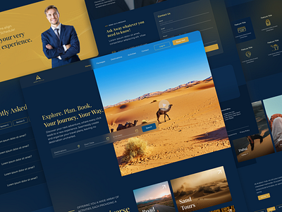 Travel Landing Page - ArabianHub branding dark theme design golden landing landing page navyblue travel travel landing page ui ux website