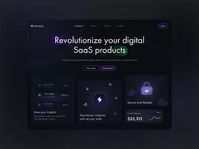 SaaS Landing Page ai artificial intelligence cybersecurity dark data landing landing page management platform saas saas design sales service software tool webdesign landing