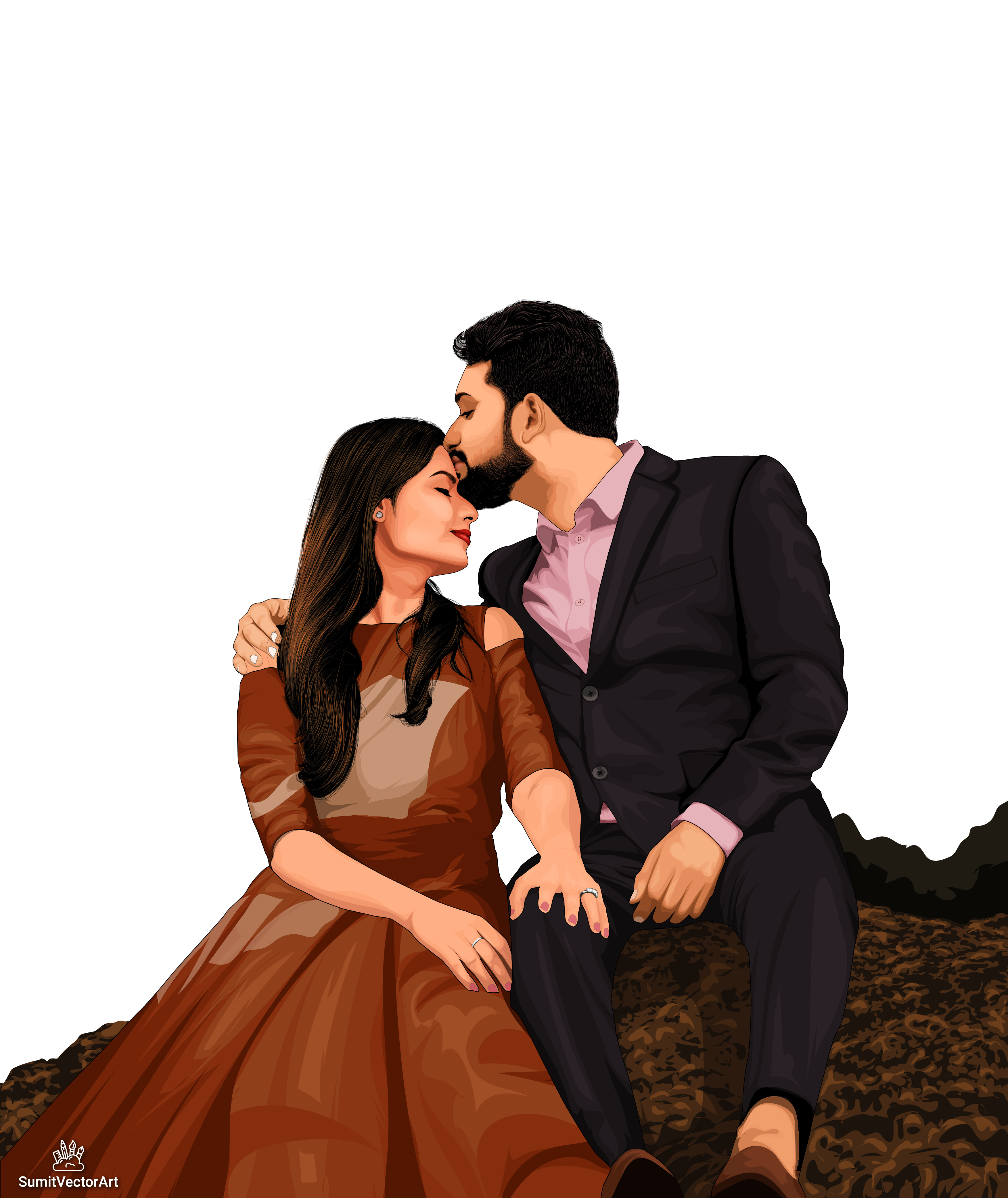 Eternal Embrace: Vector Art of a Romantic Couple adobe illustrator art cartoon couple couple portrait digital art digital artist drawing dribbble artist graphic design illustration line art love painting portrait painting romantic couple sumit vector art vector vector artist vector illustration